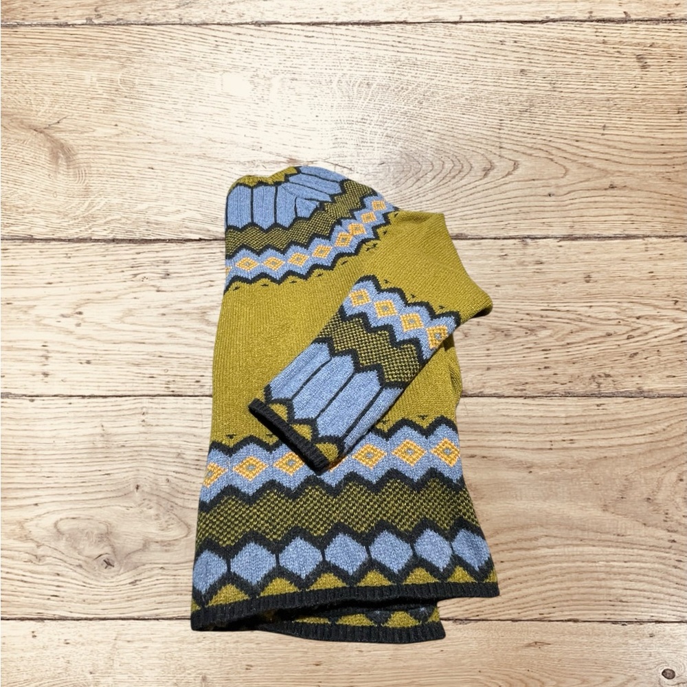 Geometric Patterned Sweater - Multi knit Wool jum… - image 3